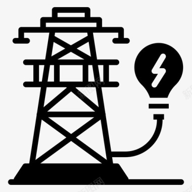 电灯泡电能柱电灯泡电杆图标图标