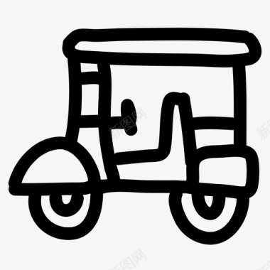 无人车tuktukdoodle高尔夫球车图标图标