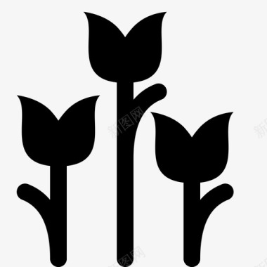野花草自然图标图标