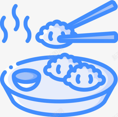 饺子中国34蓝色图标图标