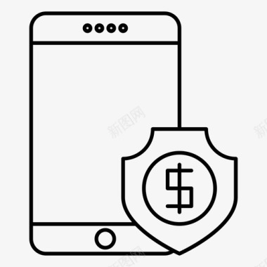 手机安全金手机安全钱防钱图标图标