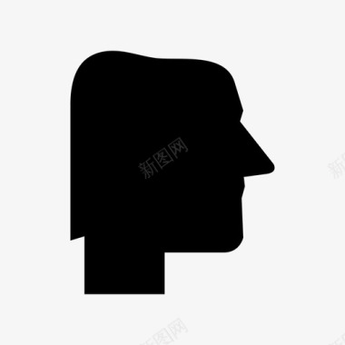 男性轮廓人化身头部图标图标