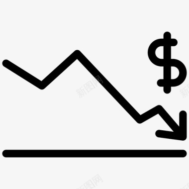 股票名片减少图表下降图标图标