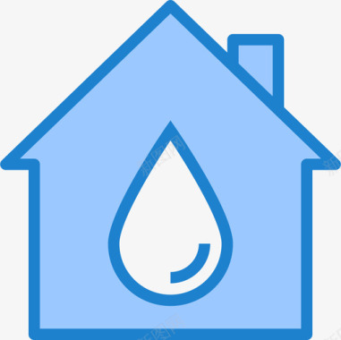 蓝色水珠房子水管工工具10蓝色图标图标
