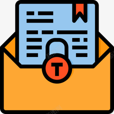 文件和文件夹机密电子邮件文件和文件夹3线性颜色图标图标