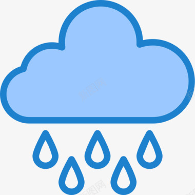 雨天气183蓝色图标图标