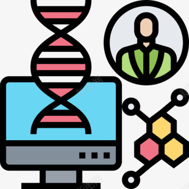 DNADna生物技术5线颜色图标图标