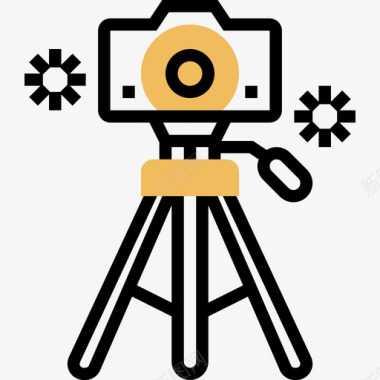 摄像机视频制作13黄色阴影图标图标