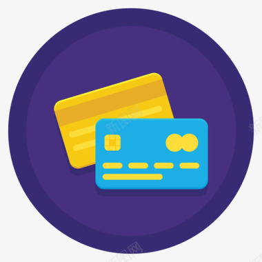 信用卡在线支付信用卡共用工作空间4个扁平圆形图标图标