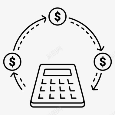 商务投资资金投资回报计算器资金图标图标