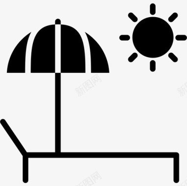 日光浴床夏季65纯色图标图标