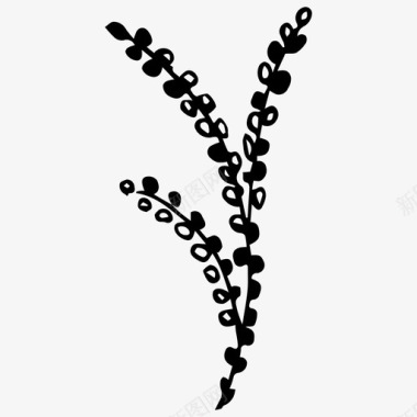 植物树枝手绘图标图标