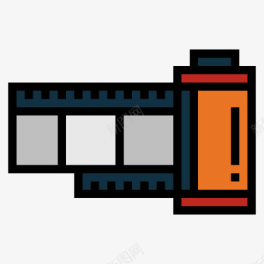 复古磁带胶卷复古11线性颜色图标图标
