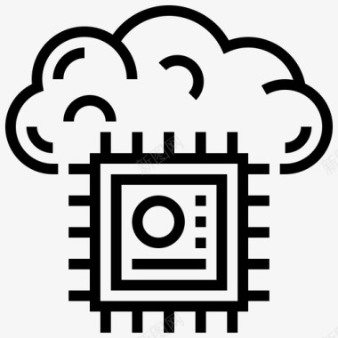 云技术大脑芯片图标图标