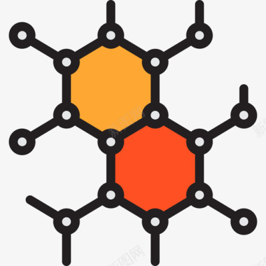 按摩椅图标分子科学71线性颜色图标图标