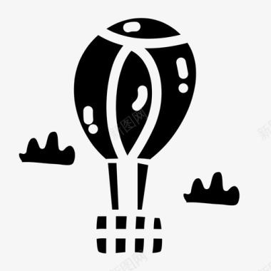 热气球热气球涂鸦飞行图标图标