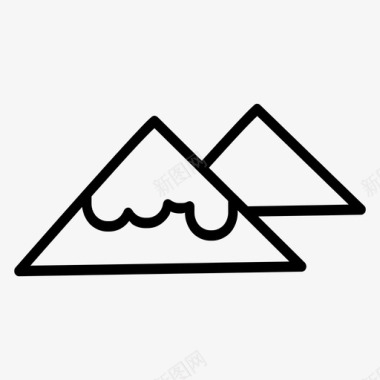 山等边三角形三面体图标图标