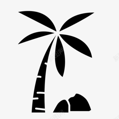 椰子树棕榈树假日图标图标