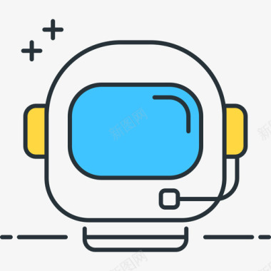 宇航员游戏5线性颜色图标图标