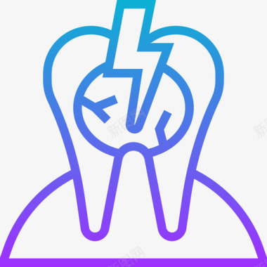 过敏性牙科20梯度图标图标