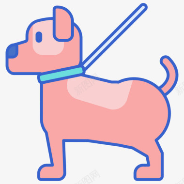 遛狗宠物美容2线性颜色图标图标