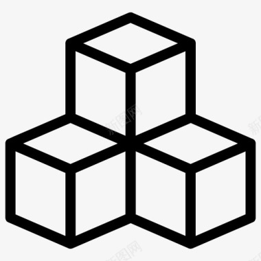 立方体块构建图标图标