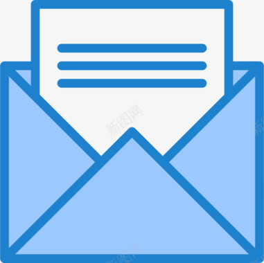 电子邮件通讯互联网5蓝色图标图标
