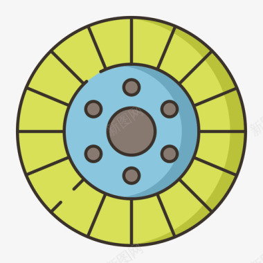 离合器汽车维修31线性颜色图标图标