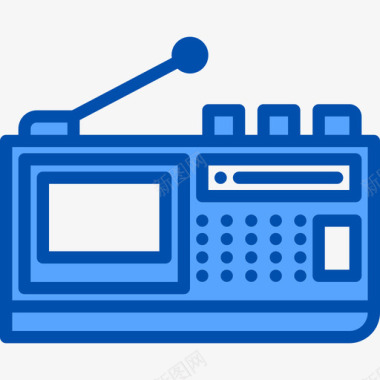 复古桥电视复古小工具8蓝色图标图标
