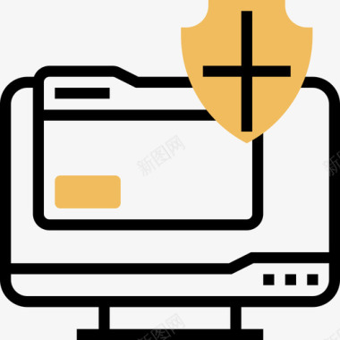数据信息男子数据保护机密信息6黄色阴影图标图标