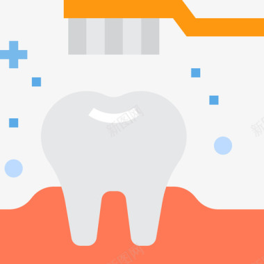 牙刷的爱牙刷33号牙刷扁平图标图标