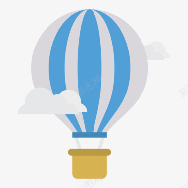 热气球企业管理59扁平图标图标