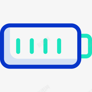 电池电量图标电池电量充足基本图标轮廓颜色图标