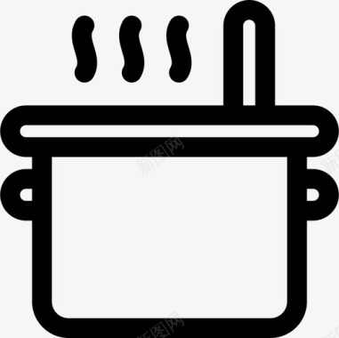 煮沸美食24线性图标图标