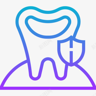 龋齿牙20梯度图标图标
