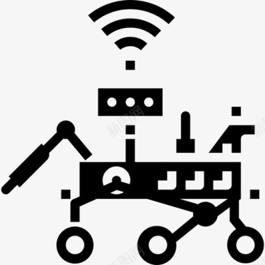 银河系太空火星探测器太空124固体图标图标