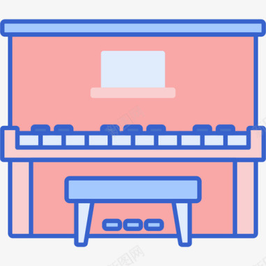 多次钢琴琴键钢琴音乐105线性颜色图标图标