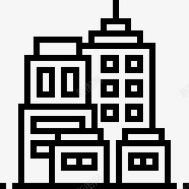 城市财产房地产153线性图标图标