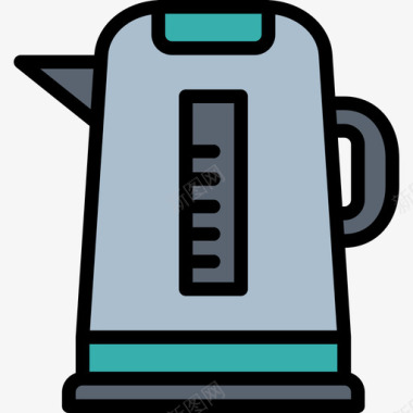 清新颜色水壶水壶电气设备2线性颜色图标图标