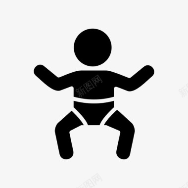 婴儿婴儿尿布儿童图标图标