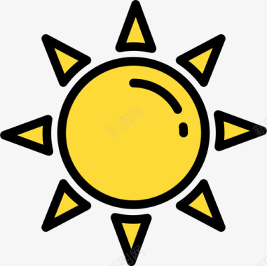 太阳天气203线性颜色图标图标