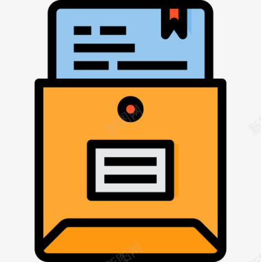 文件和文件夹信封文件和文件夹3线颜色图标图标