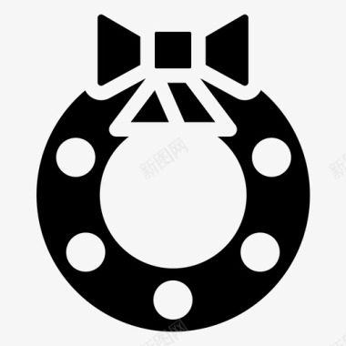免抠花环PNG花环圣诞节装饰图标图标