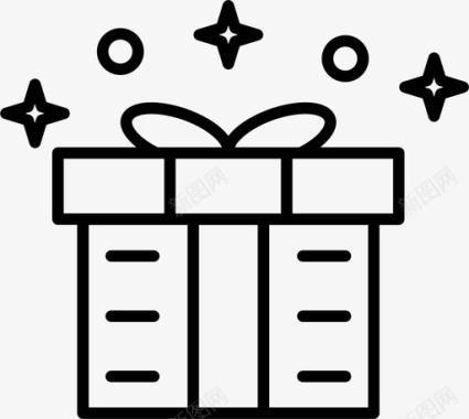 礼品盒星星惊喜图标图标