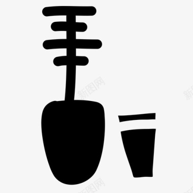 睫毛膏睫毛膏美容院涂鸦图标图标