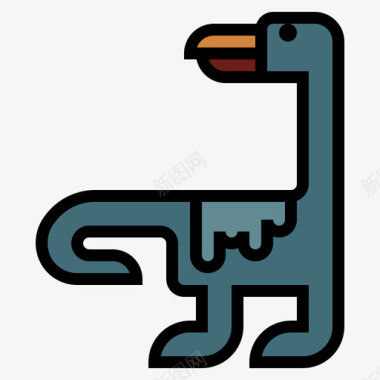 蛇颈龙恐龙7线形颜色图标图标