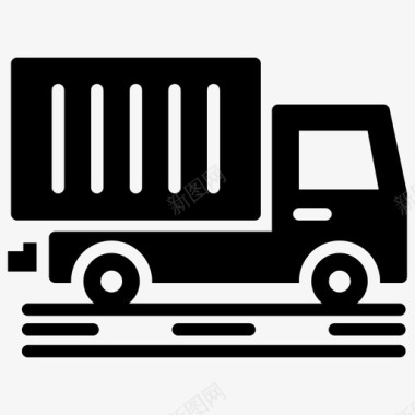 无人车货运卡车送货车物流配送图标图标