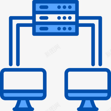 蓝色的云同步数据库和云蓝色图标图标