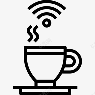 咖啡杯现代都市线性图标图标