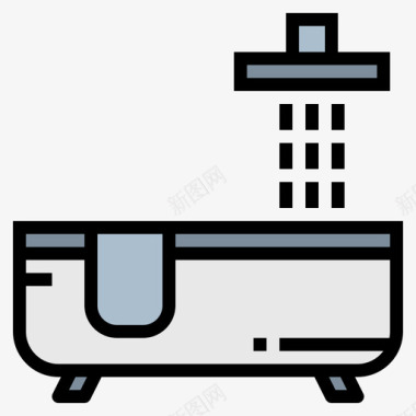 香薰水疗浴缸按摩和水疗3线性颜色图标图标